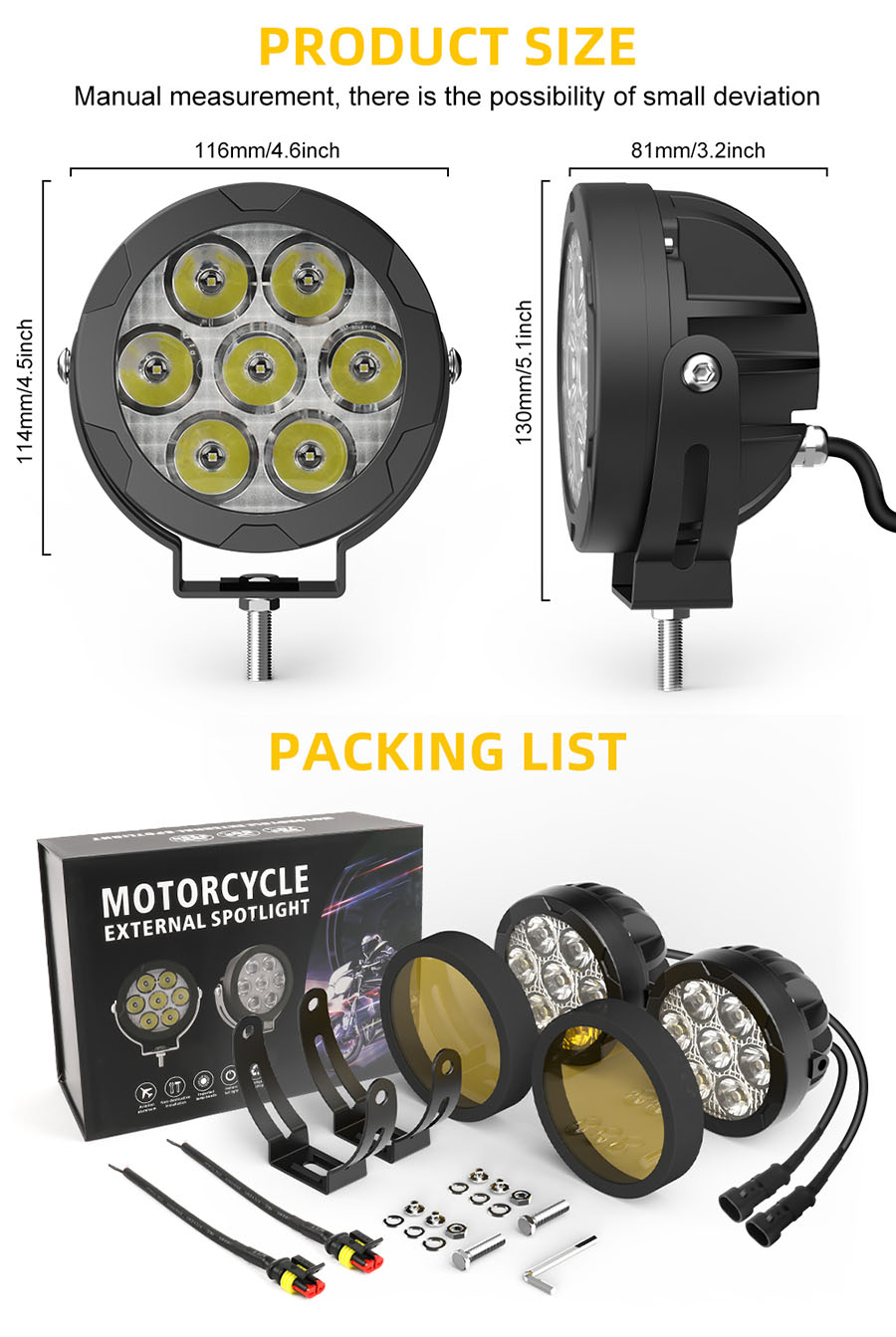 led motorcycle spotlights