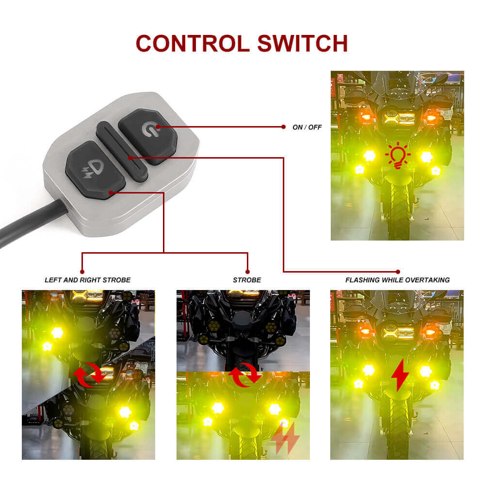 Motorcycle fog spotlight switch