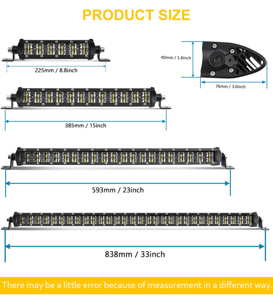 Super Bright Dual Rows Offroad Light Bar JG-9620A size