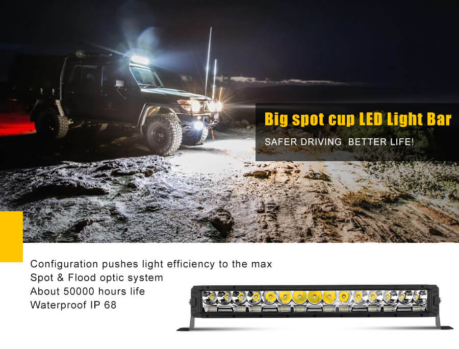Strong Spot Beam for Long Irradiation Distance LED Light Bar JG-9613F details