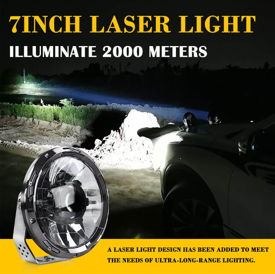 7 inch Laser Round Work Combo Light for Off Road SUV ATV JG-LJ001 details