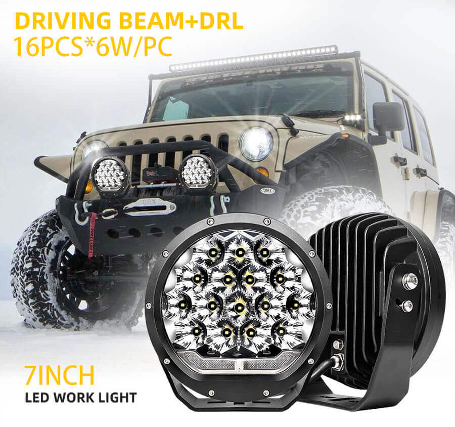 7 inch Spotlights with DRL Wholesale JG-D001 size (2)