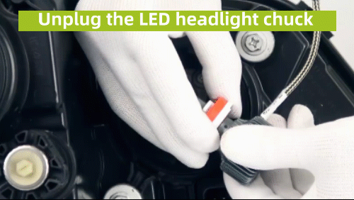 How to install H11 LED headlight bulb Unplug the LED headlight chuck