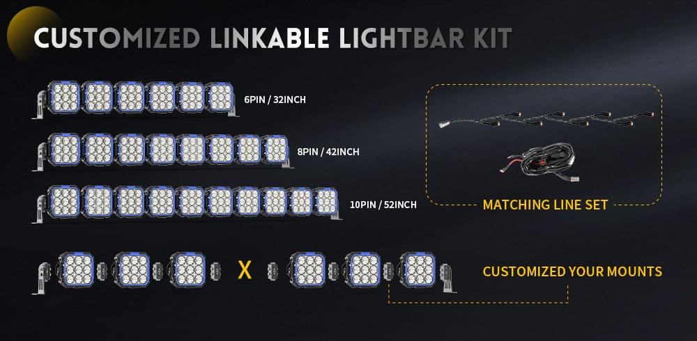 customized-linkable-lightbar-kit-matching-line-set-mounts