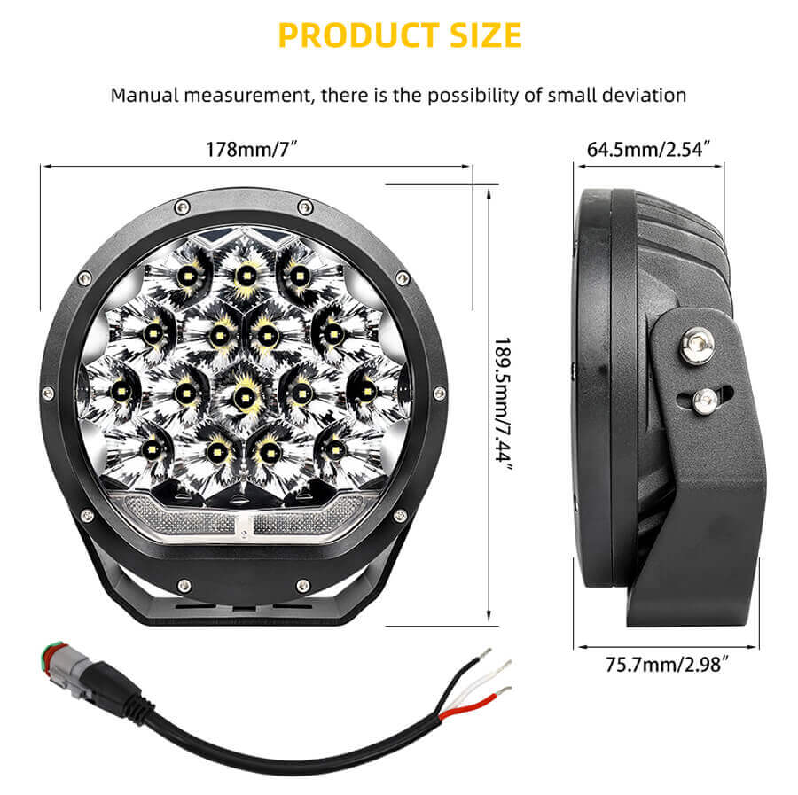 7 inch Spotlights with DRL Wholesale JG-D001 size (1)