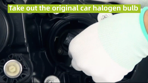 How to install H11 LED headlight bulb Take out the original car halogen bulb