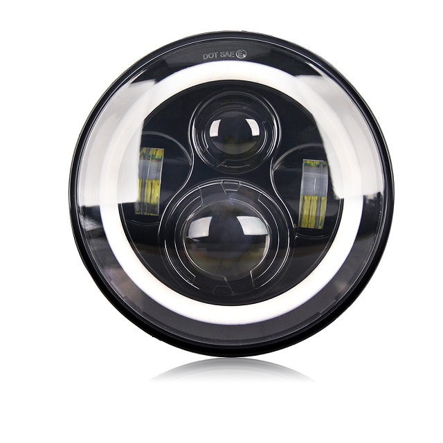 Dual Colors Full Circle Angel Eyes 7 Inch Led Headlight J003