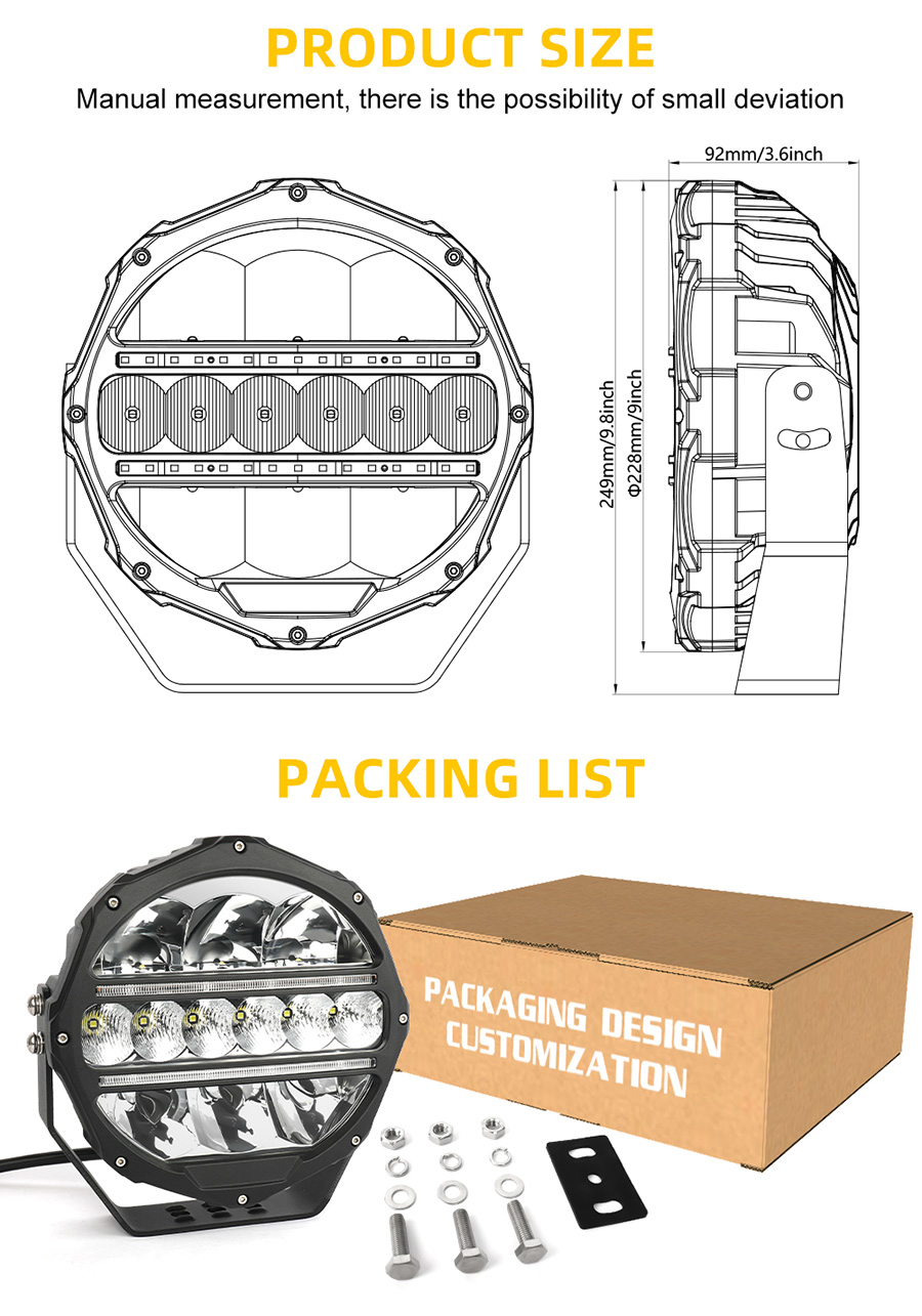 driving light round package