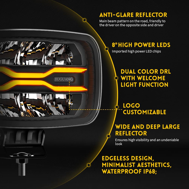10 Inch Anti Glare Driving Light with White & Amber Dynamic Position Light-D959-8
