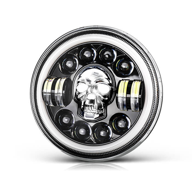 7 inch Skull RGB Led Headlight JG-J003K