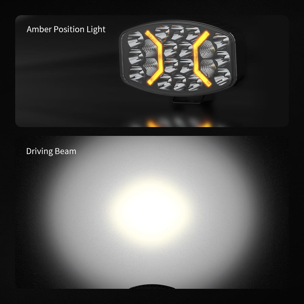 10 Inch 100W Combo Beam LED Driving Light with Amber DRL-958-20-Z