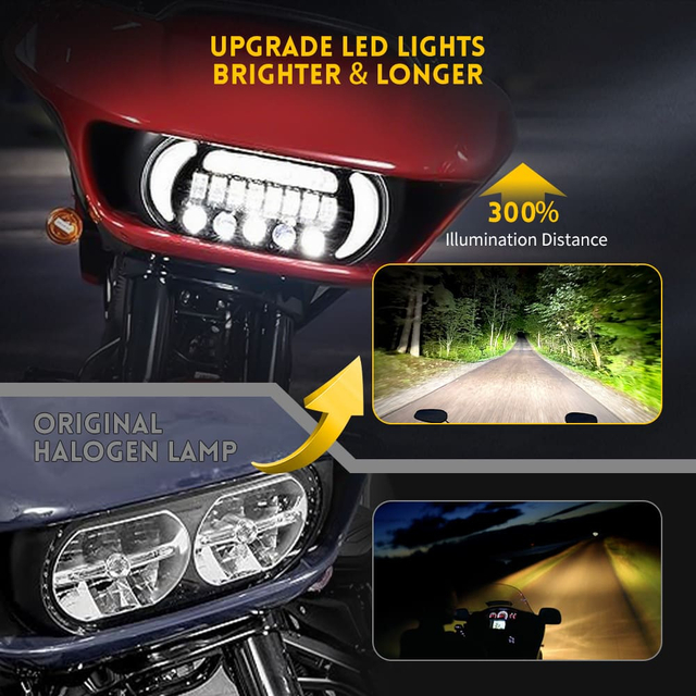 Motorcycle LED Headlight High Low Beam for Road Glide FLTRX 2015 - 2022-WSL-1001