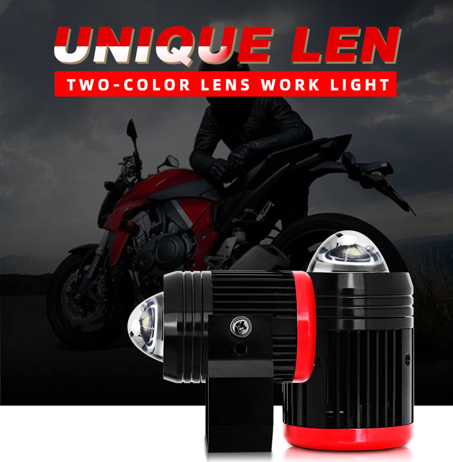 External Flashing Dual Colors Integration Led Auxiliary Light for Motorcycle JG-993A DETAILS