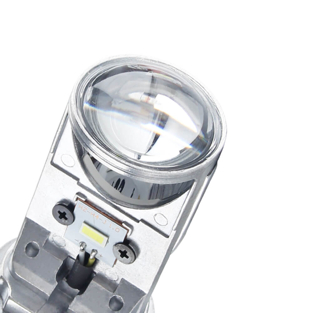 H4 Three Colors LED Headlight Bulb with Mini Projector Lens JG-Y6