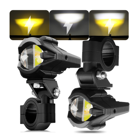 120W Dual Color High Low Beam Motorcycle Driving Lights 