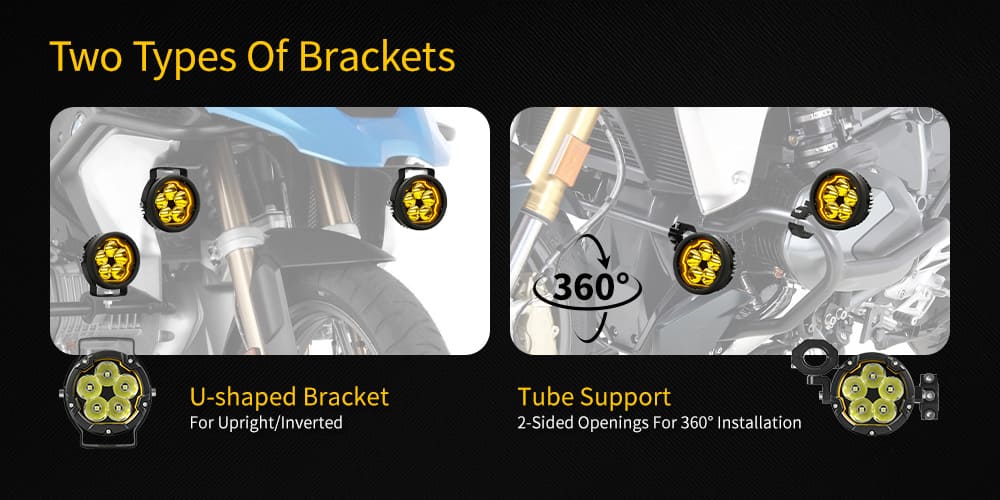 motorcycle LED light mounting brackets
