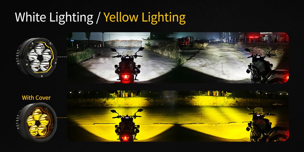 dual color motorcycle auxiliary light