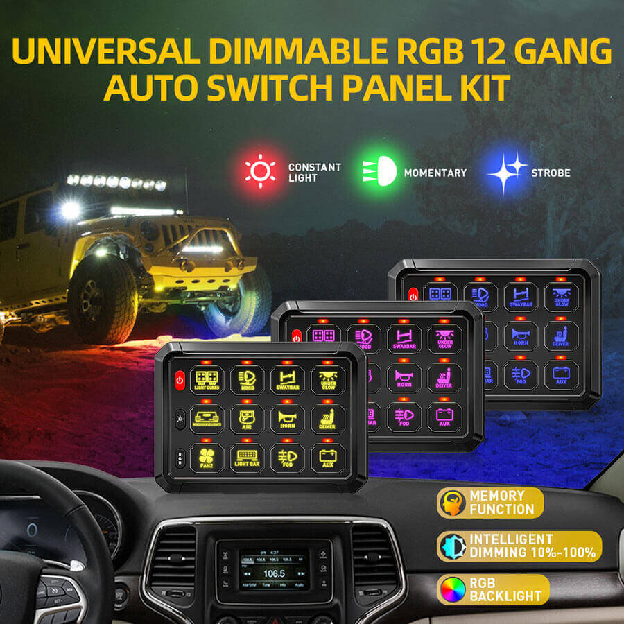 12 Gang Car Switch Panel Wholesale for 12V Vehicle and Boat details