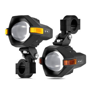 Dual Color High Low Beam Motorcycle Driving Lights With Amber DRL 