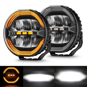 9 Inch Anti Glare Round Driving Light with White & Amber DRL-D091-6