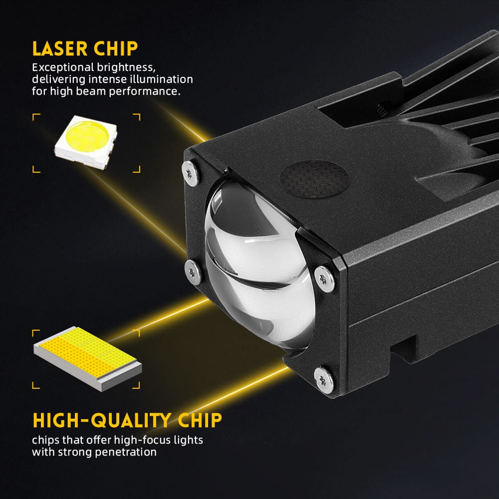Upgrade Super Bright Dual Color High Low Beam Projector Lens Grill Lights -JG-993pro