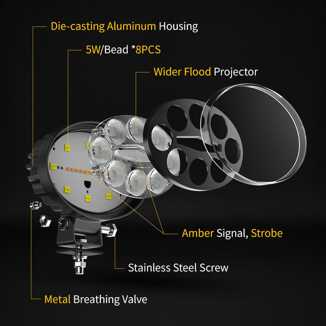 5.5 inch 27W Oval Led Work Lights for Tractors-970-ZH-8