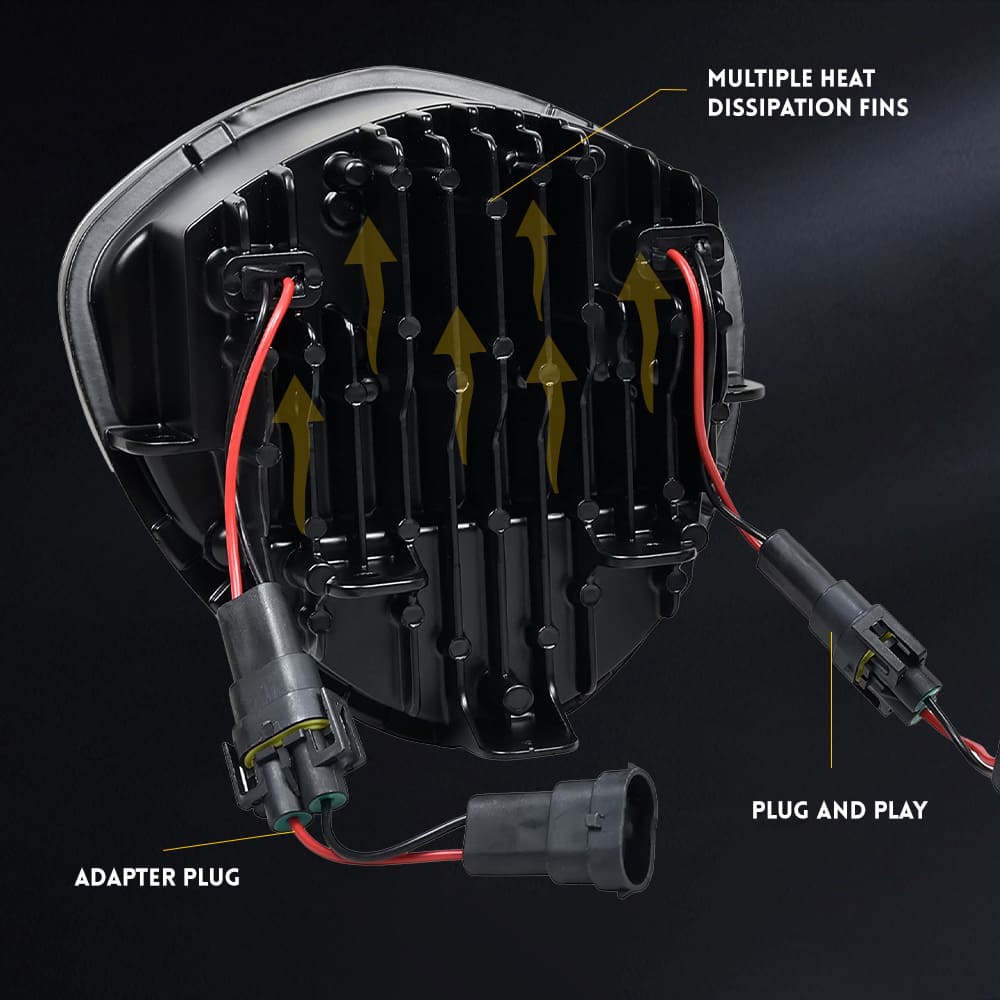 7" Motorcycle LED Headlight High Low Beam for Harley 10-12 FLSTSE-HL-1003