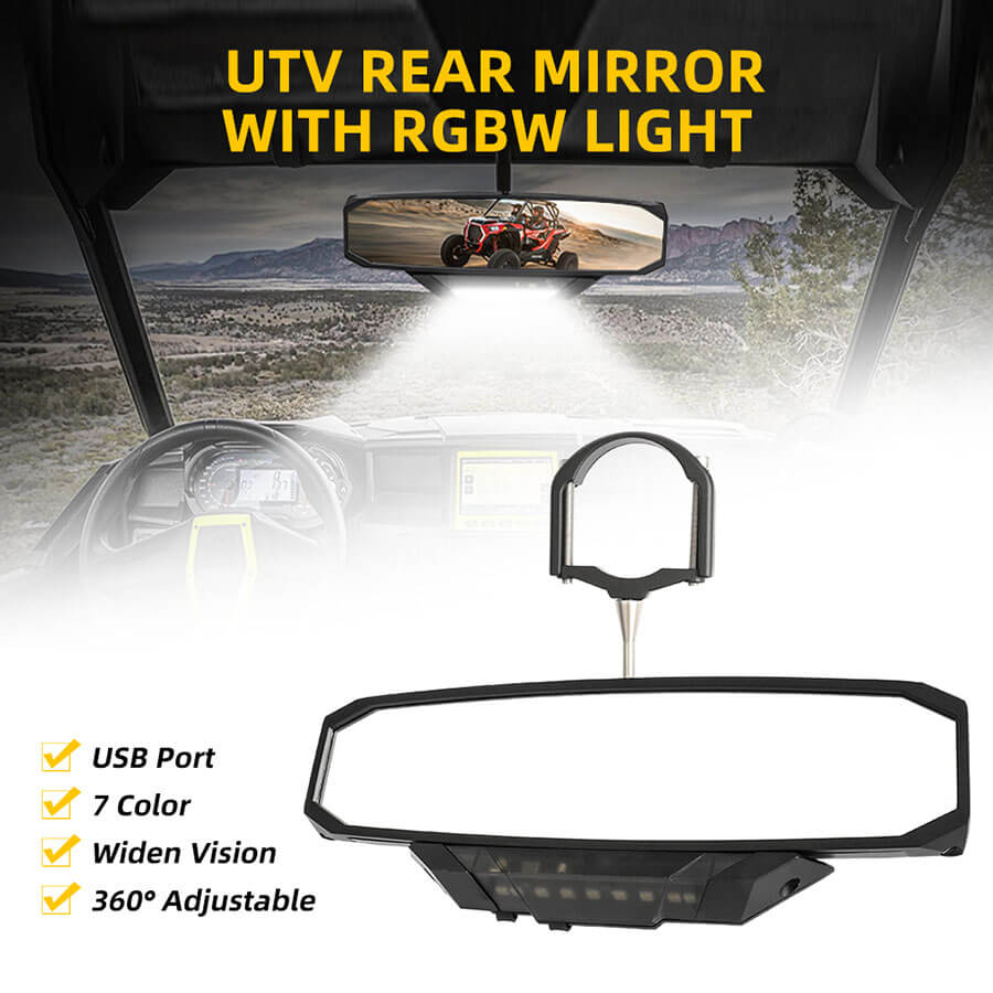 RGB UTV Center Rear View Mirror JG-JZD-12L details