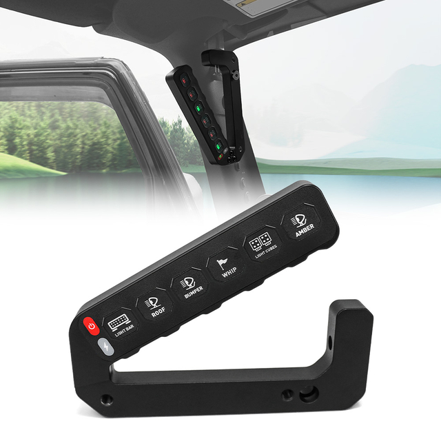 Wireless 6 Gang Switch Panel for Wrangler JK Wholesaler-KZ-CP-6-JK