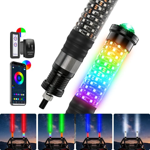 2 in 1 Fatty RGB Laser Whip Lights for UTV