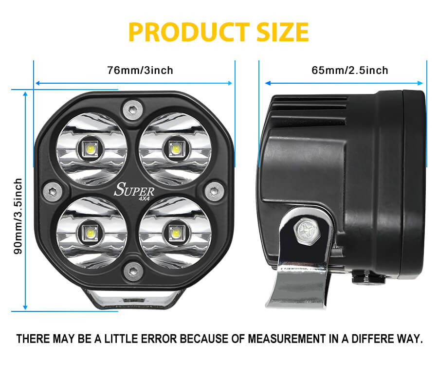 3 inch Jeep Light Pods Manufacturer JG-954H size