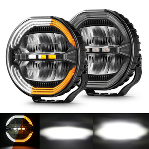 9 Inch Anti Glare Round Driving Light with White & Amber DRL-D091-6