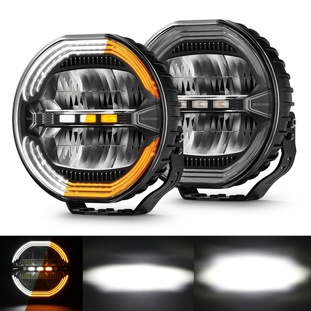9 Inch Anti Glare Round Driving Light with White & Amber DRL-D091-6