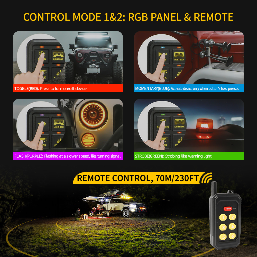 6 Gang RGB Switch Panel with APP&Remote Control-KZ-CP-6-WX-YK-APP