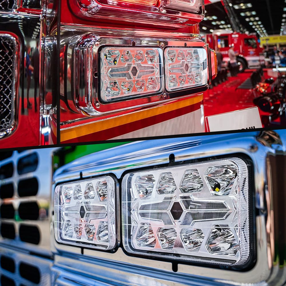 4x6 Square LED High Low Headlight with Amber Turn Signal-CM-2043W