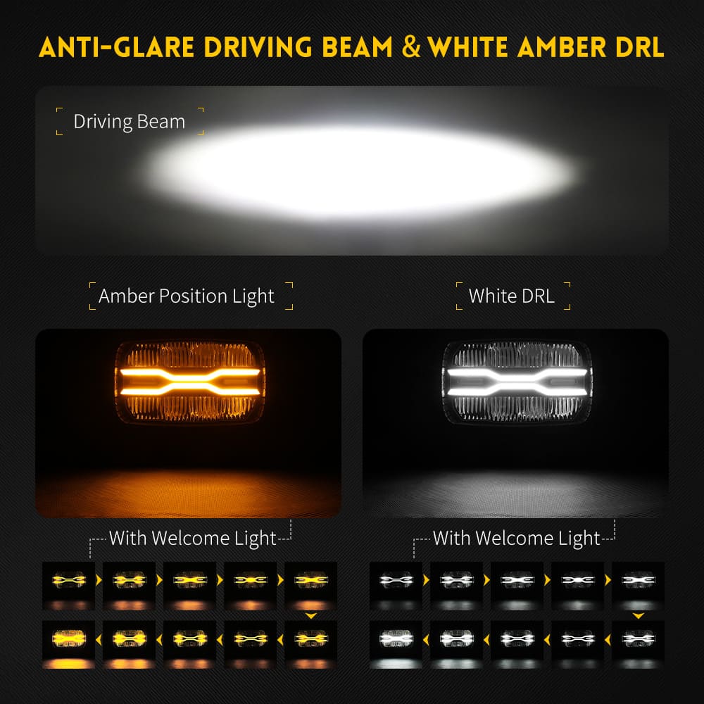 10 Inch Anti Glare Driving Light with White & Amber Dynamic Position Light-D959-8