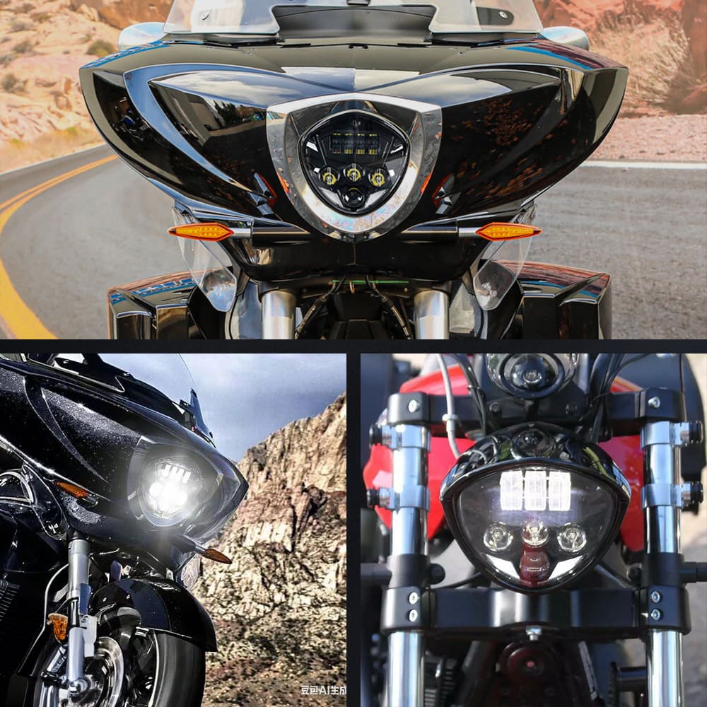 7" Motorcycle LED Headlight High Low Beam for Harley 10-12 FLSTSE-HL-1003