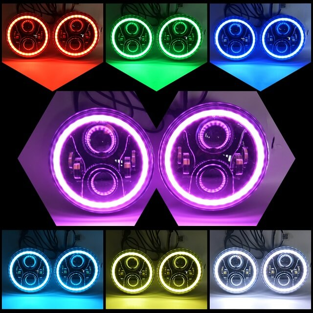 7 inch RGB Halo Headlights (Rolling Water Effect)JG-J003P