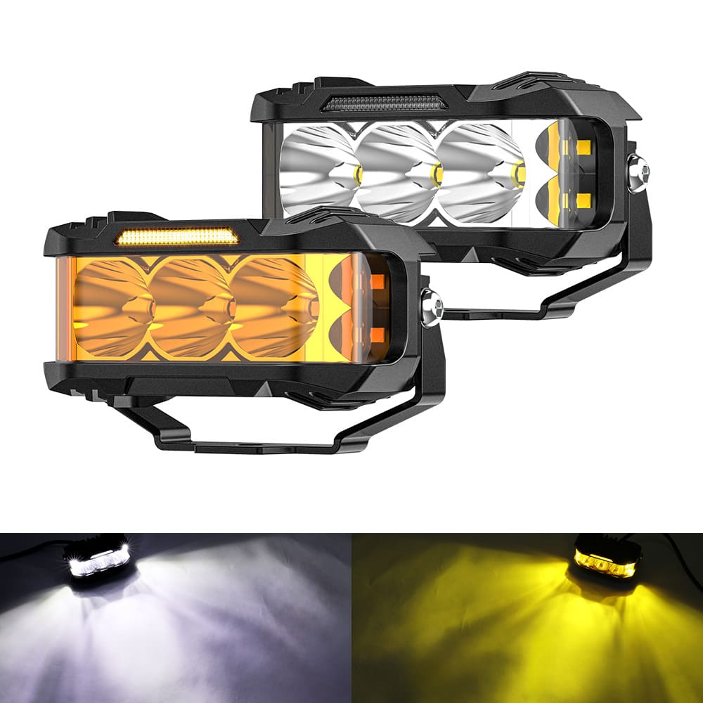 4 Inch 70W Side Shooter Lights with Amber White DRL-925-PRO