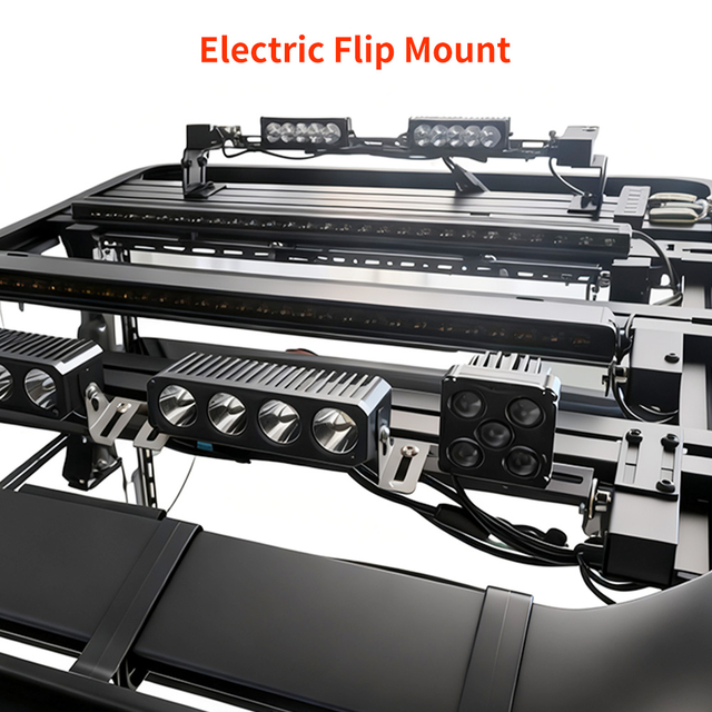Motorized Flip Light Bracket for Auxiliary Light Bars