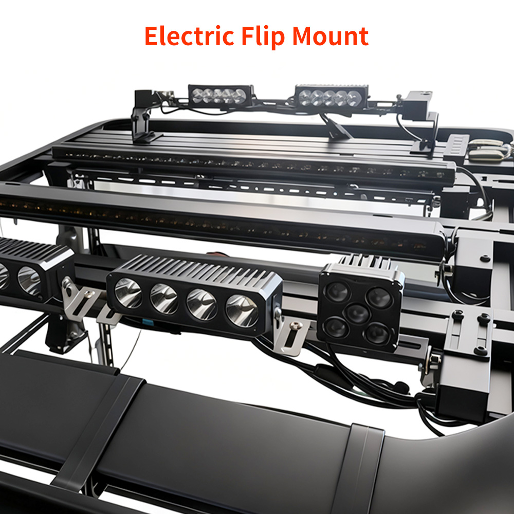 Motorized Flip Light Bracket for Auxiliary Light Bars