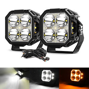 60W Cube LED Pod Side Shooter Amber Backlight for jeep F993-3 
