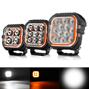 ECE R10 Certified Square Tractor Work Lights with 3D DRL