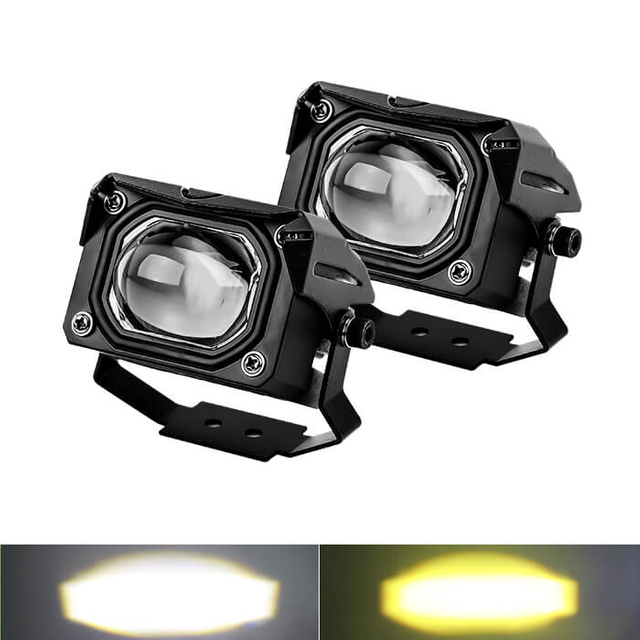 Motorcycle Off Road External Dual-Color Flashing Led Driving Light with Big Lens JG-993B