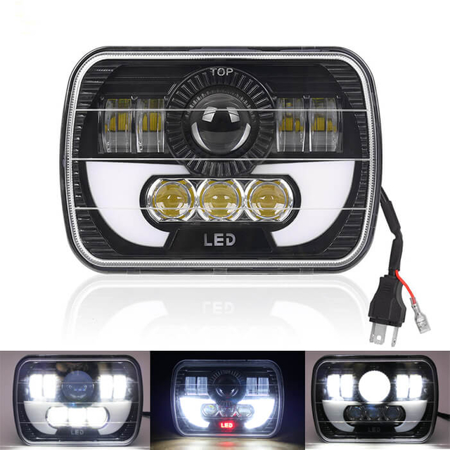 Rectangle GMC 5x7 Angel Eye Led Headlight JG-T002N