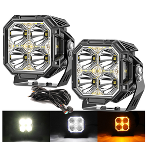 60W Cube LED Pod Side Shooter Amber Backlight for jeep F993-3 