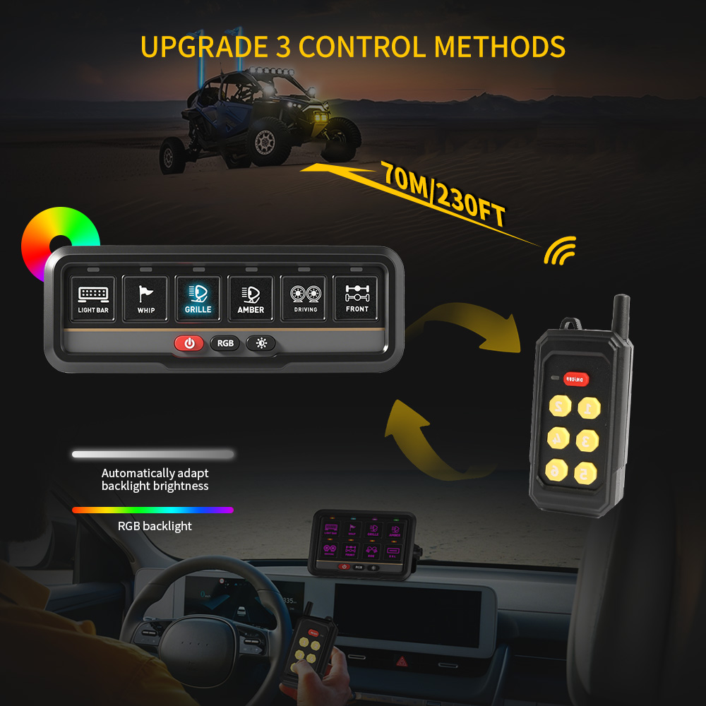6 Gang RGB Switch Panel with APP&Remote Control-KZ-CP-6-WX-YK-APP