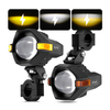 Dual Color High Low Beam Motorcycle Driving Lights With Amber DRL 