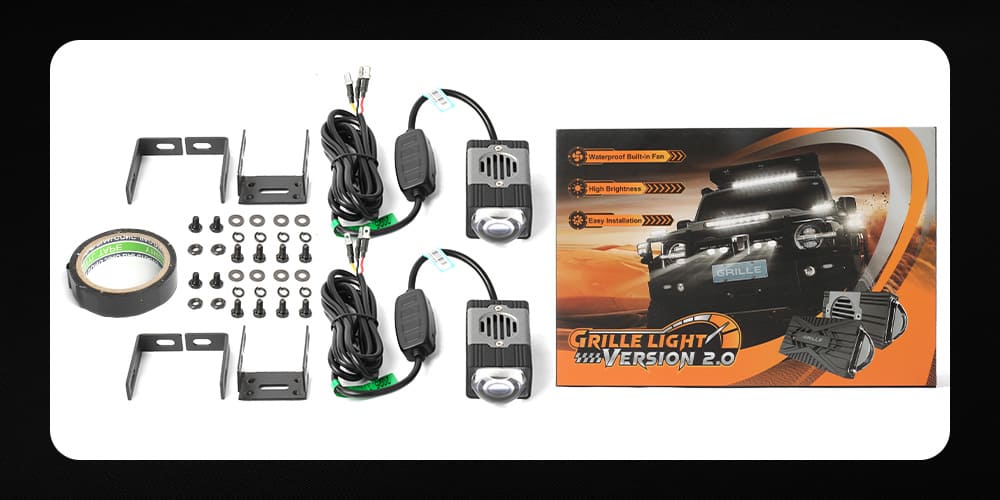 grille-light-version-2-0-kit-with-mounting-brackets-led-driving-lights-wiring-harness-and-electrical-tape