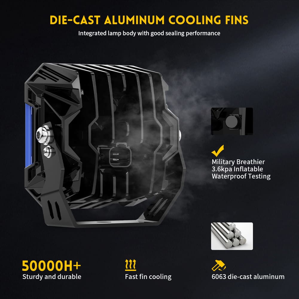 5inch Side Shooter LED Pod Lights With White&Amber DRL-F995-13